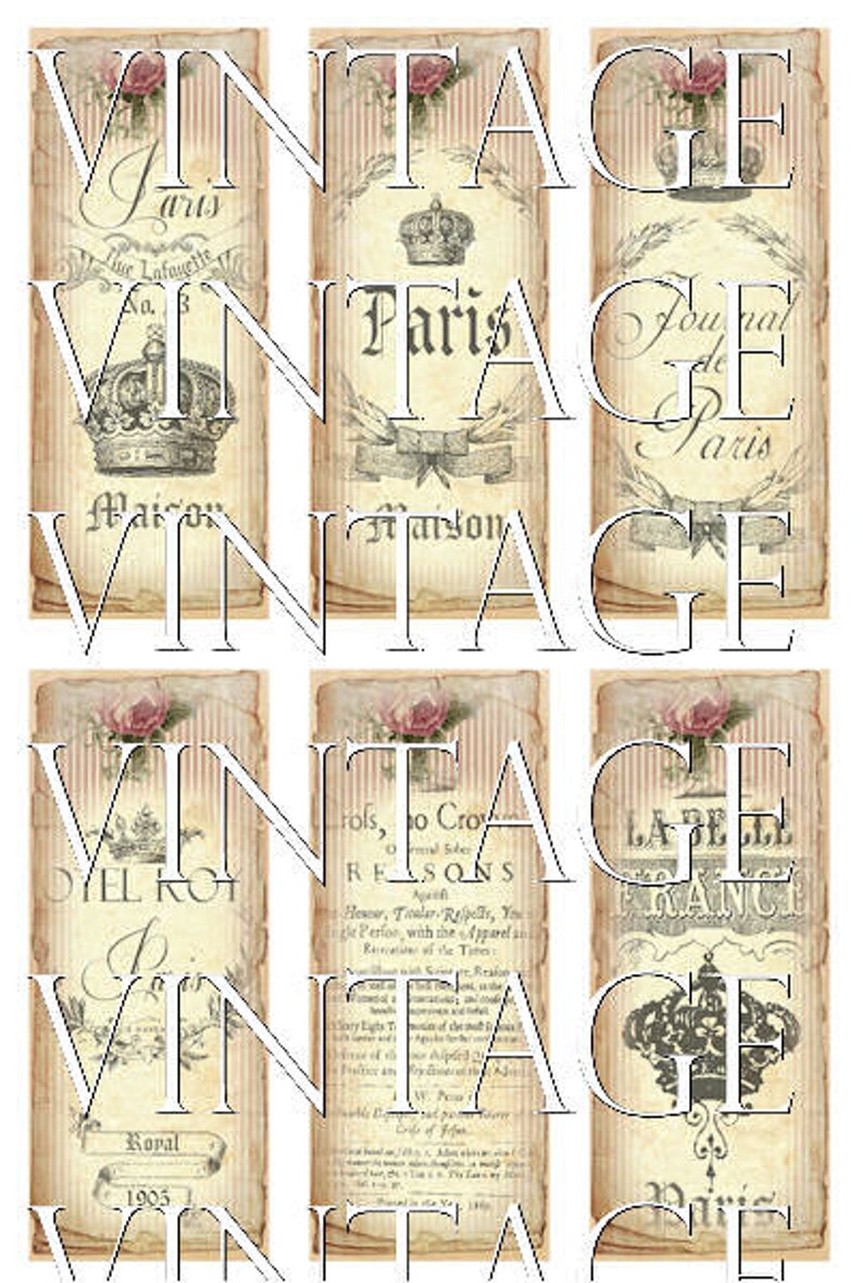 French Paris Bookmarks Instant Download digital collage sheet | Etsy