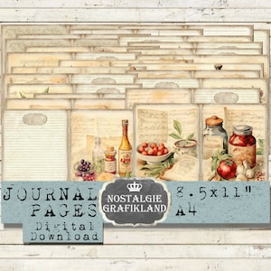 RECEITAS COZINHAR Diário Páginas Comida Cozinha imprimível Menu Jantar Junk Diário Baixar folhas digitais JPA068