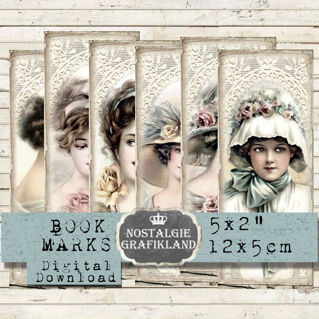 Ladies Bookmarks Vintage Lady Paper Old Photos Printable Journal ...