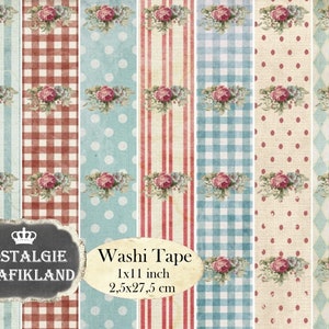 Digital Lace Washi Tapes Printable Vintage Strips Ephemera Tapes Instant  Download Digital Collage Sheet Embellishment WT002 