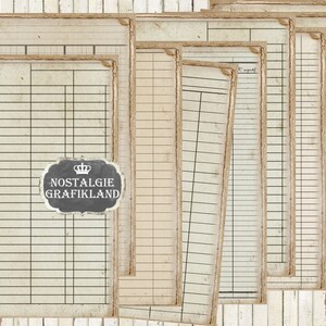 LEDGER Printable Vintage Blank Papers Old Paper Pack Prints Antique ...