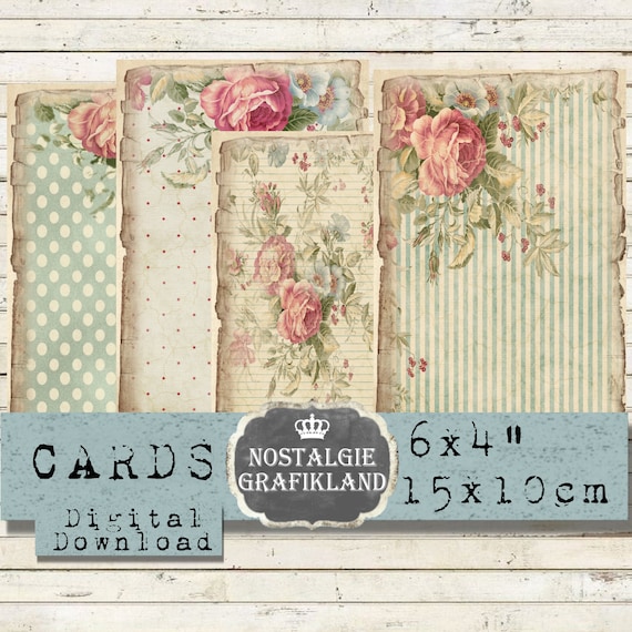 Vintage Shabby Chic Scrapbook Paper Collection