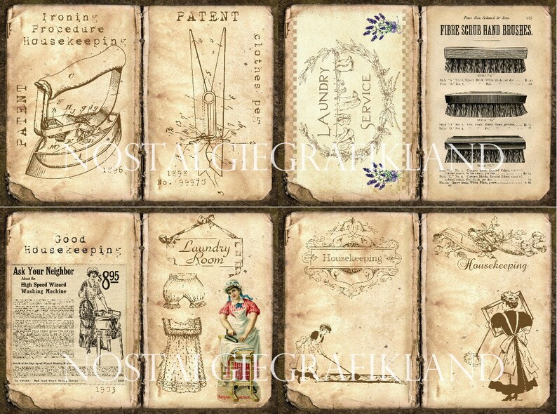 HOUSEKEEPING Journal Pages Laundry Household Cleaning Daily Etsy