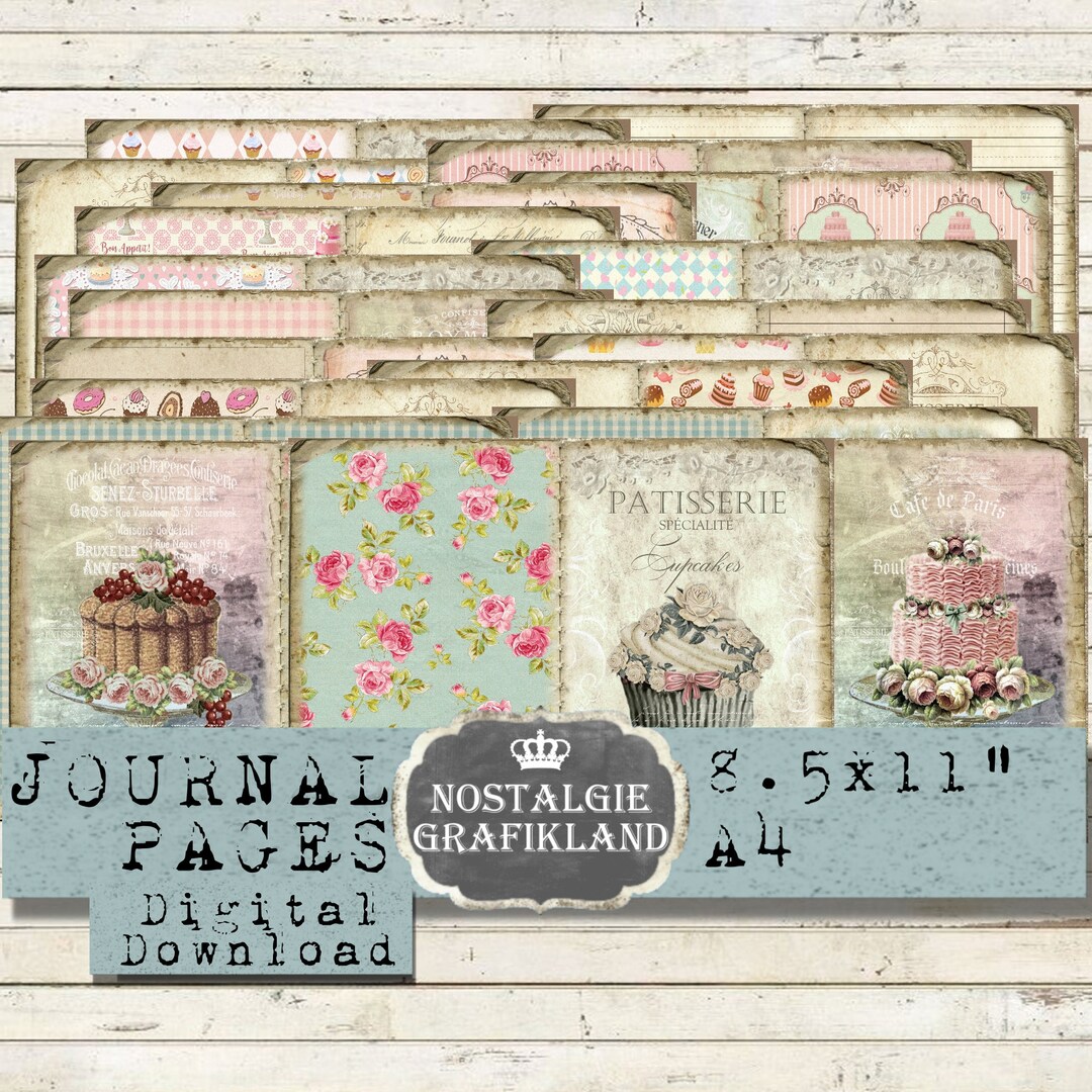 BAKERY Journal Printable Patisserie Journal Pages Recipes Cupcakes