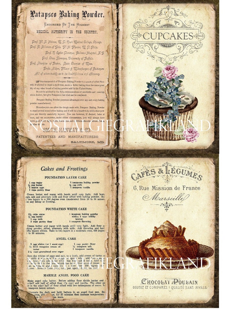 BAKING Recipe Journal Pages Bakery Patisserie Book