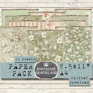 Grüner Hintergrund Papiere Instant Download digital collage sheet Shabby Chic Journal Scrapbooking  Decoupage PP104