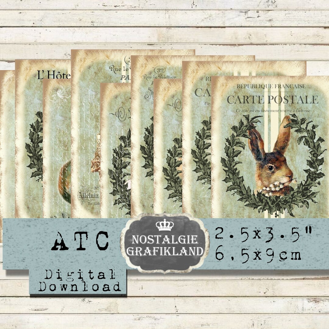 Rabbit Easter Hare Labels Printable Bunnies Prints Bunny Lapin - Etsy