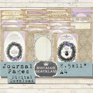 LAVENDER printable Journal Pages Vintage Pages Herbs Garden Journaling Provence Prints Ephemera printable Download digital sheet JPA083