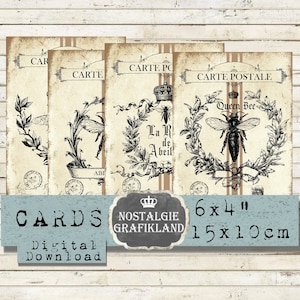 Bienen digital Honigbienen Honig Country Insekten Honig 15 x 10 cm Instant Download digital collage sheet D257