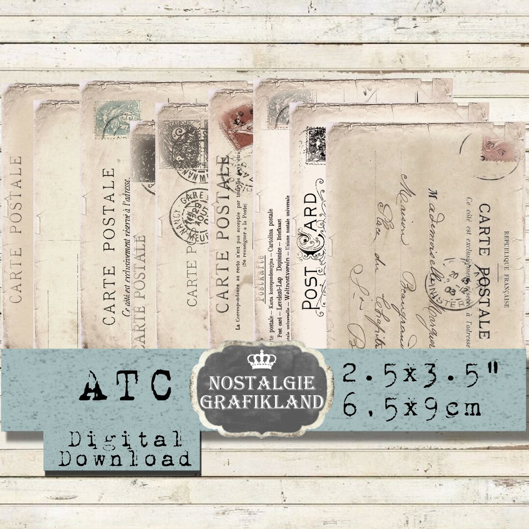 Postcards Vintage Printable Ephemera Poste Post Blank Carte Postale ...