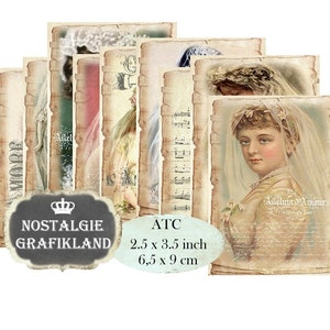 Folha para impressão de casamento, vintage, noivas, atc, casamento, artesanato, scrapbook, download, folha de colagem digital s070