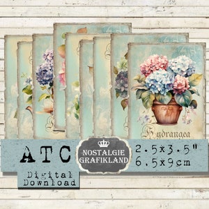 Hortensien Shabby Chic Hydrangea Digital Download digital collage sheet Labels S171