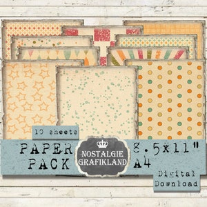 CIRCUS printable digital Paper Pack Vintage Harlequin Clown printable Old Background Journaling collage Download 8.5 x 11&quot; PP099