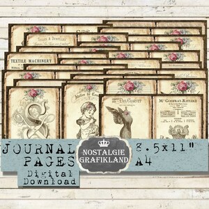 TESOUROS DE COSTURA imprimíveis Ephemera Journaling Journal Pages Vintage Stitching Sew Needlework Baixar folhas digitais JPB024