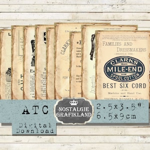 Sewing Ephemera Adverting printable Ads Needlework Sew Stitching Journaling tattered digital collage sheet Download sheets S008