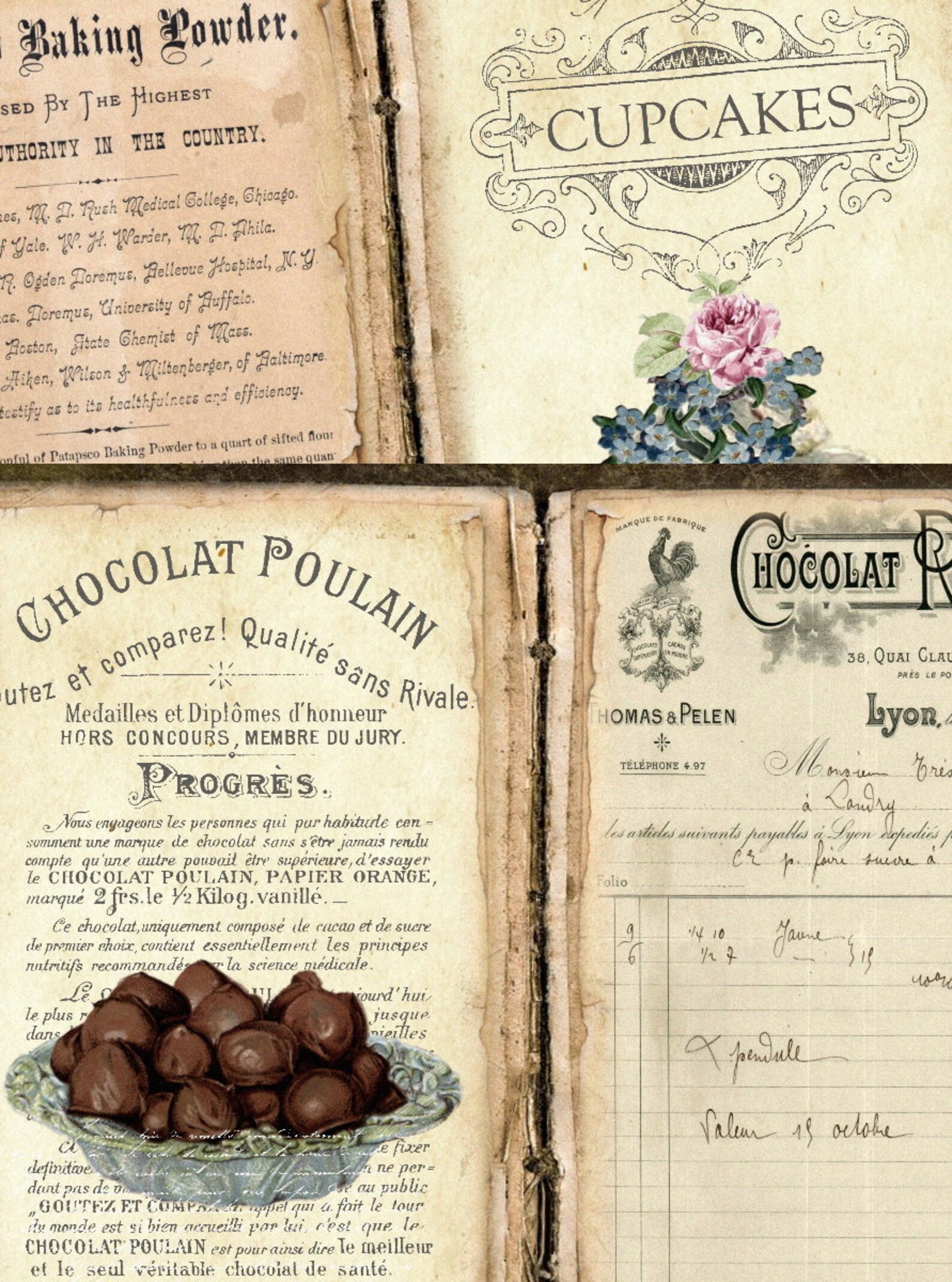 BAKING Recipe Journal Pages Bakery Patisserie Book Cupcakes Etsy