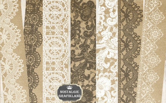 Digital Lace Washi Tapes Printable Vintage Strips Ephemera Tapes