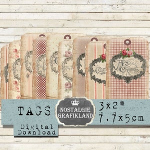 afdrukbare kerst ephemera rode cadeaukaartjes wordt afgedrukt op oude lijst ornament vintage instant download digitaal collageblad T063