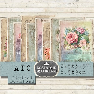 Muttertag Karten digital collage Liebe Selberdrucken Glückwünsche Instant Download digital collage sheet S002