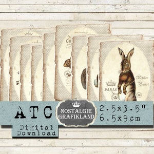 Hasen Osterhasen digital collage sheet Karten Labels Scrapbooking S025