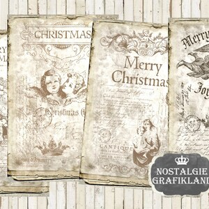 Printable Christmas Ephemera French Old Papers Aged Tattered Vintage ...