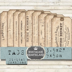 Nähen digital Anhänger Nähmaschine alte Anhänger Vintage Instant Download digital collage sheet digitale Anhänger T022