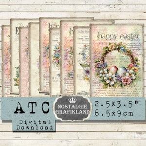 Cartes de journalisation imprimables Pâques lapins, panier canard, découpage, téléchargement, feuille de collage numérique S042
