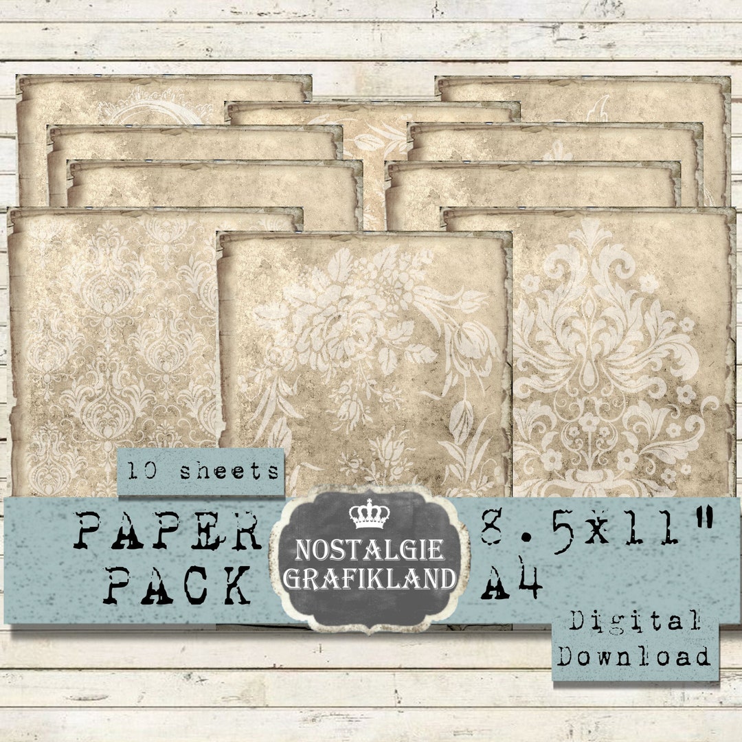 TAN IVORY Ornaments Printable Paper Pack Printable Ephemera Background ...