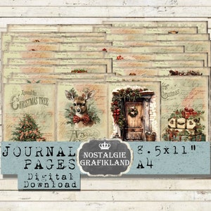 CHRISTMAS printable Journal Pages printable Journal Santa Claus Junk Journals Journaling X-mas Prints Download digital sheets JPA056