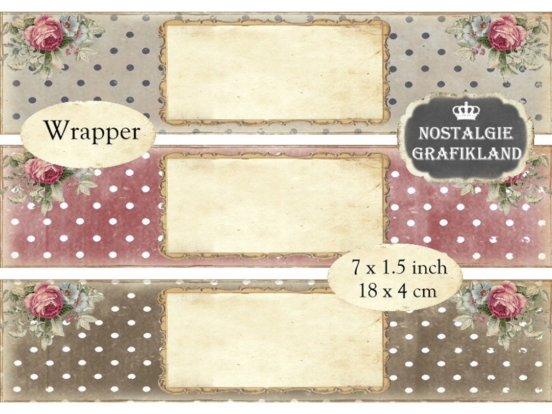 Printable Soap Wrapper Packaging Polka Dots Retro Shabby Chic Strips