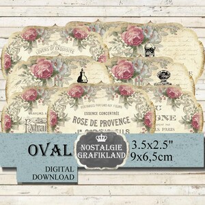 Etichette per bottiglie di profumo, logo sapone francese, ovale vintage 3,5x2,5 Scarica la scheda digitale O163
