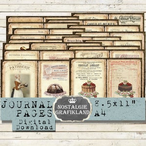 BAKING Ricettario Giornale stampabile Panetteria Pasticceria Libro Cupcake Torte Ephemera Stampe Giornali Journaling Scarica foglio digitale JPB013
