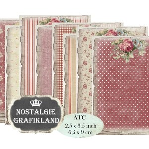 Background Bookmarks Vintage Pastel Rhombus Polka Dots Stripes Paper Instant Download digital collage sheet BM016