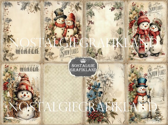 WINTER SNOWMAN Printable Journal Pages Printable Snow WINTER SNOWMAN Printable Journal Pages Printable Snow