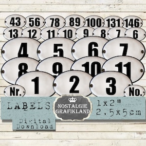 Enamel Numbers Vintage Journaling Industry Production Attachments Elements Scrapbook Download digital collage sheet H120