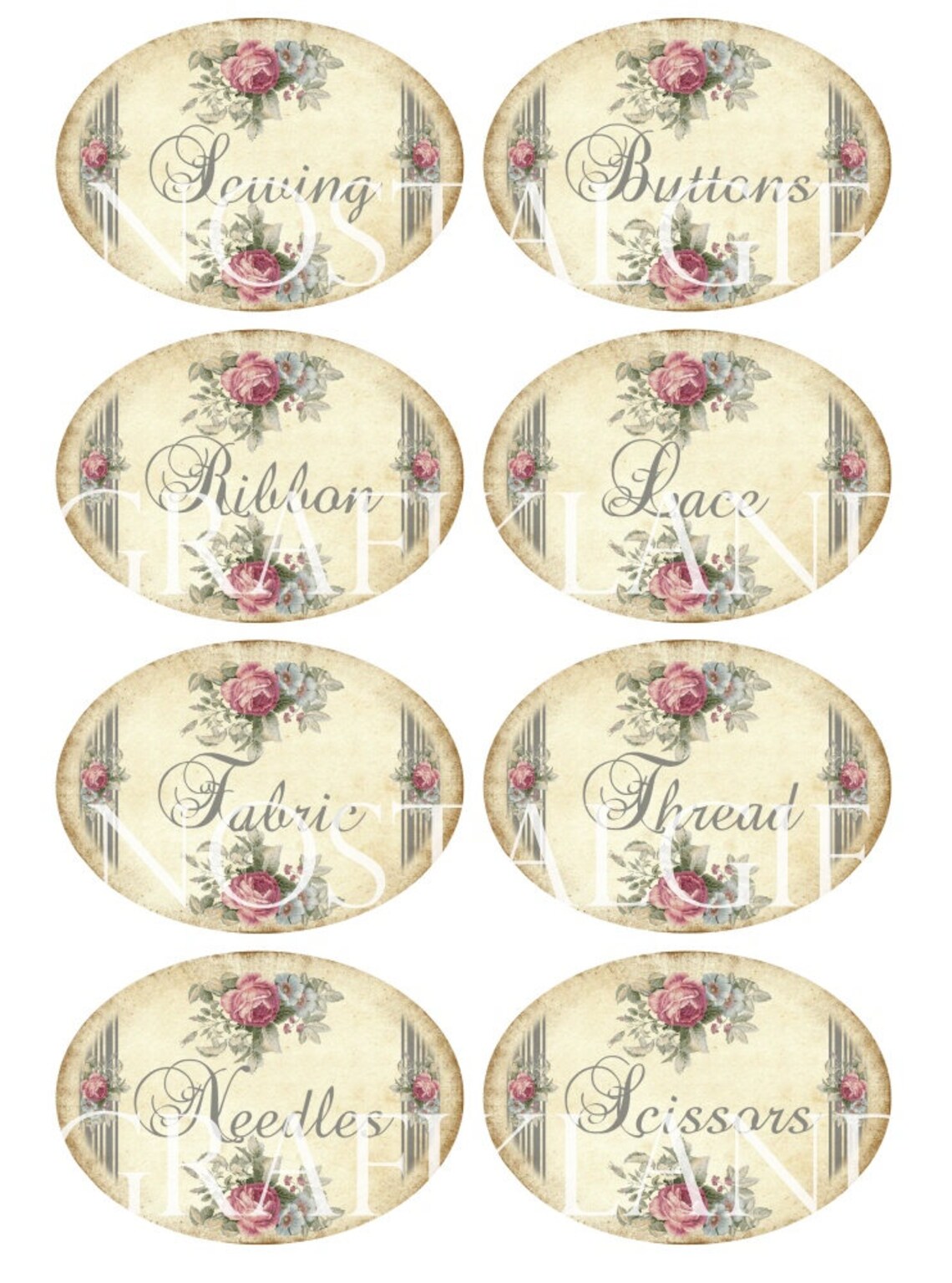 sewing labels printable craft organizing shabby chic