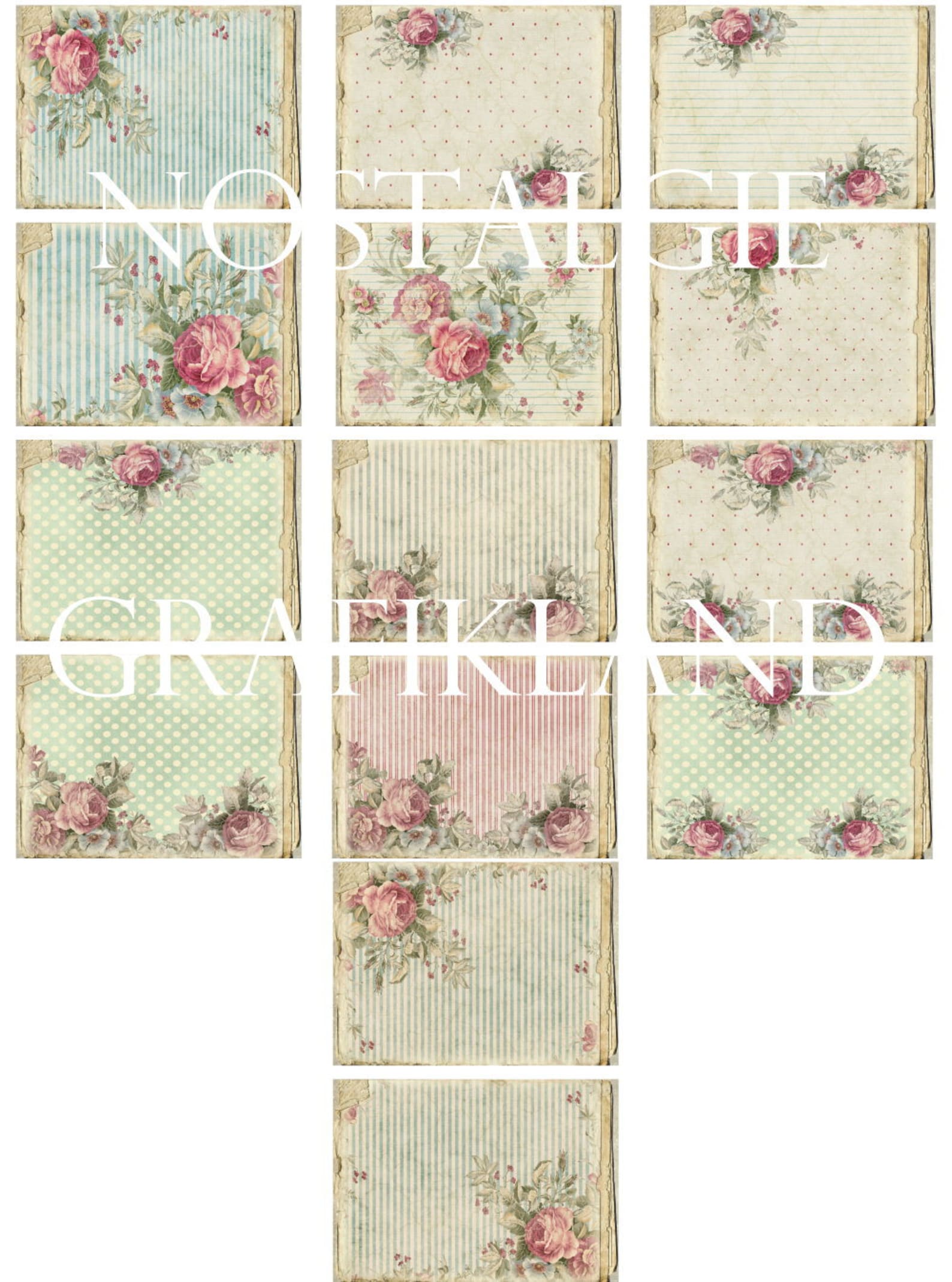 SHABBY CHIC Kit Journal Printable Craft Journaling Set Craft Junk ...