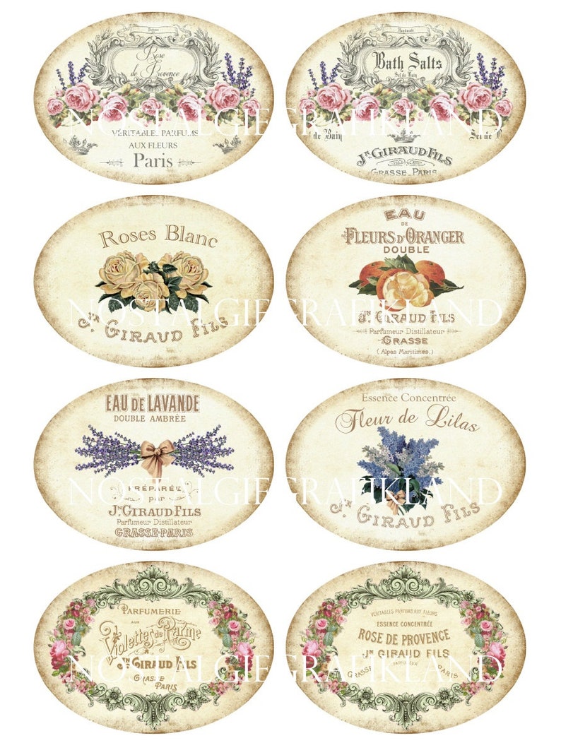 printable perfume soap labels lavender bath salts sels de bain etsy