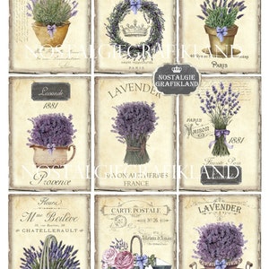 French Lavender Provence Herbs printable ATC Embellishments Journal Digital Collage Sheet Instant Download S152 image 3