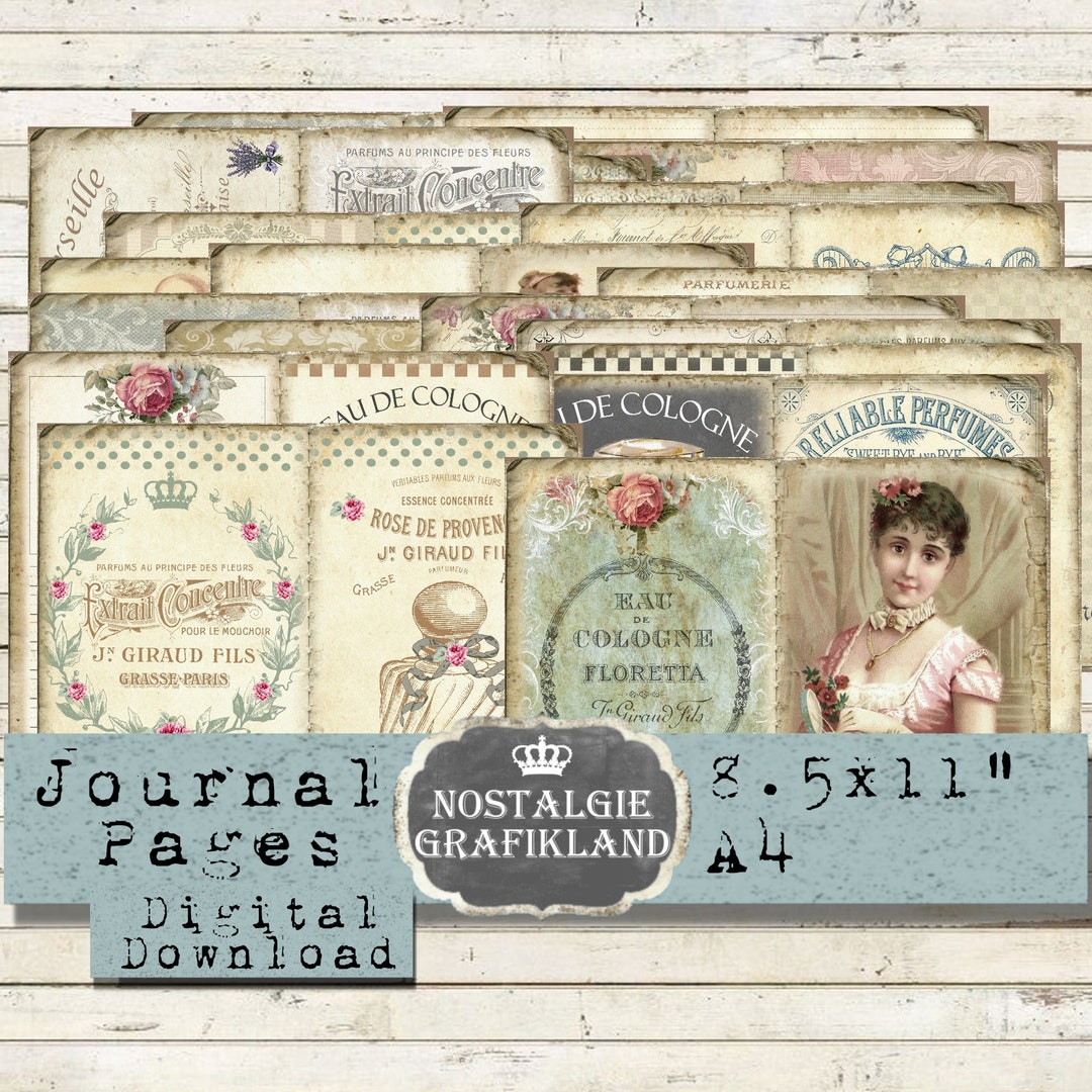 PERFUME Digital Journal Pages Ephemera Printable Soap Eau De Cologne