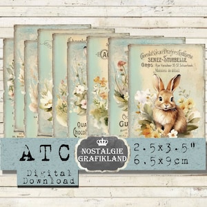 Osterhasen Ostern Schokoladenhasen digital collage sheet Karten Labels Scrapbooking S065