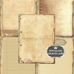 EPHEMERA Printable Tattered Vintage Paper Pack Printable Antique ...