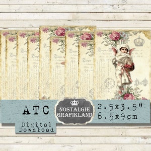 Angeli Shabby Chic stampabile Natale Guardiano Vittoriano Cherubini Amorini Journaling ATC Carte Download immediato foglio di collage digitale S196