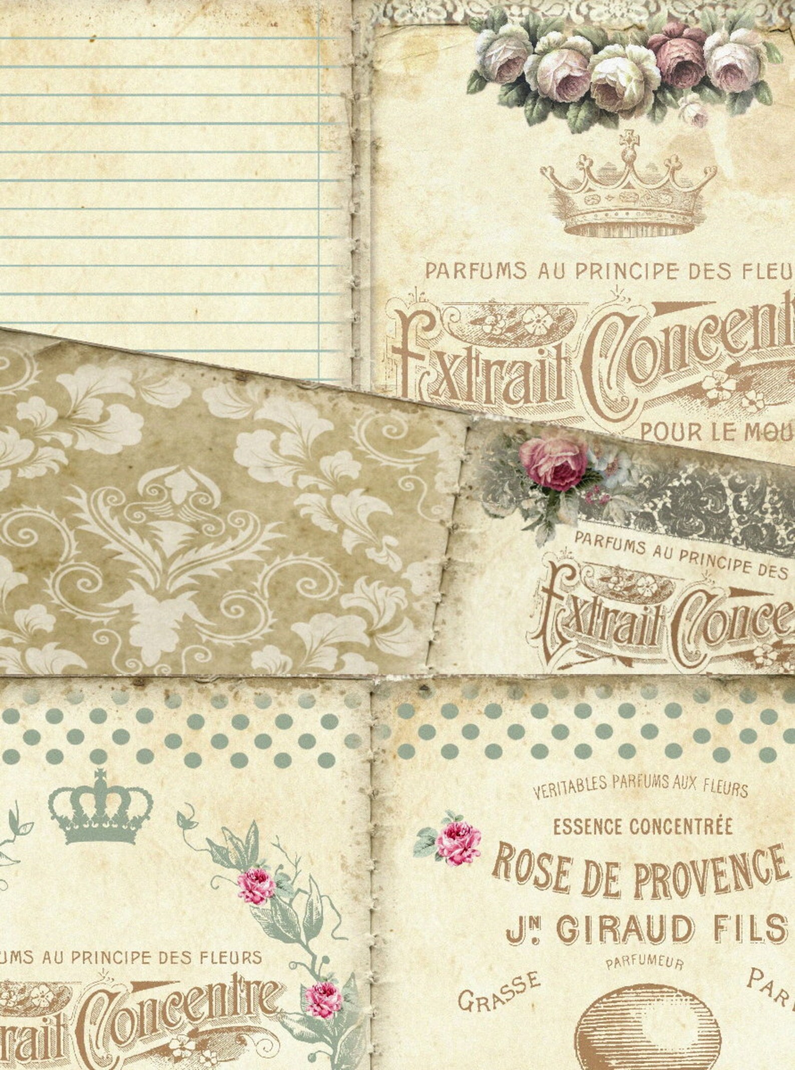 PERFUME Digital Journal Pages Book Ephemera Printable Junk Etsy