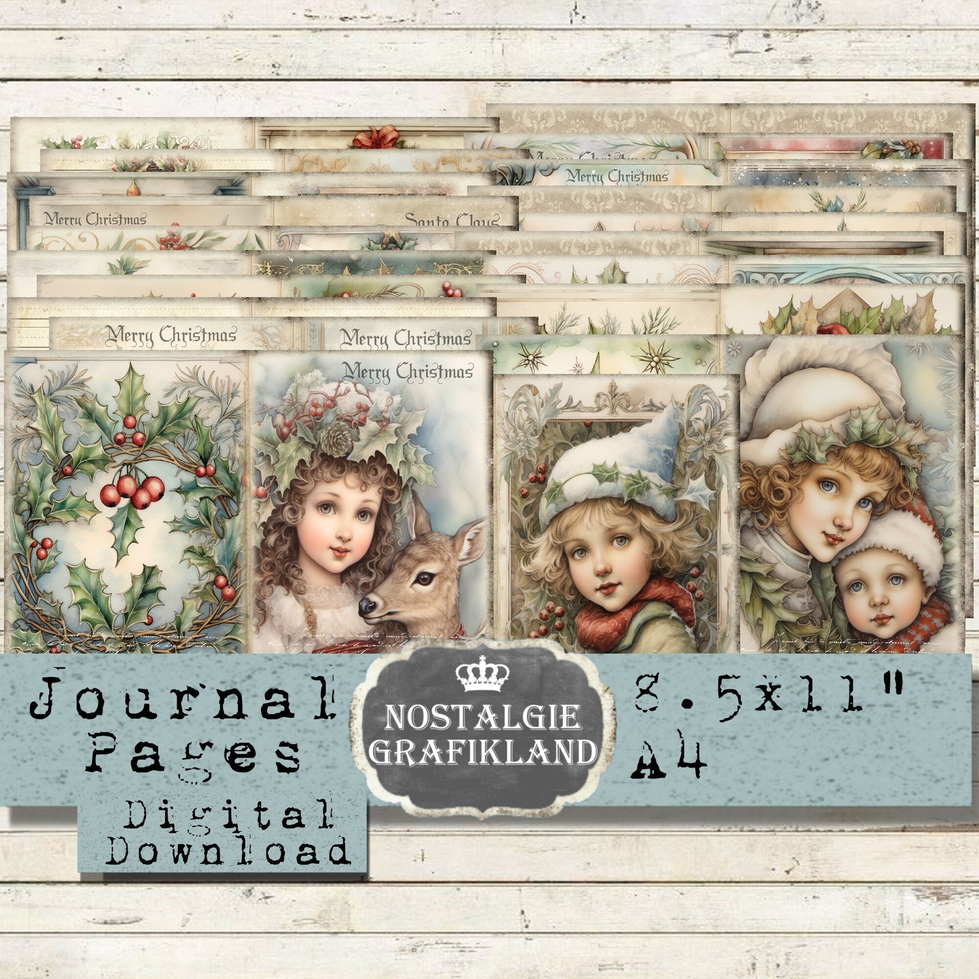 CHRISTMAS Printable Journal Pages Printable Junk Journals