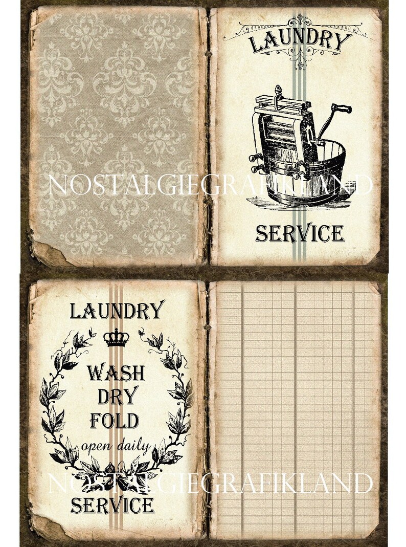 HOUSEKEEPING Journal Pages Laundry Household Cleaning Daily Etsy