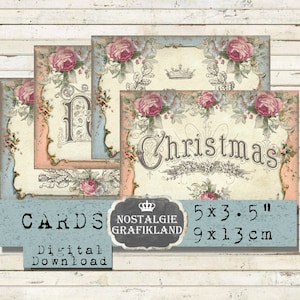 Victorian Christmas Words Labels printable French Noel Frames Shabby Chic Instant Download digital collage sheet P151