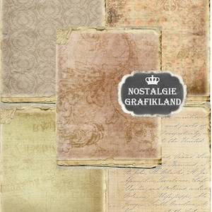 ANTIQUE Papers Printable Vintage Background Paper Pack Printable Old ...