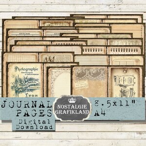 EPHEMERA Journal Pages printable Papers Grunge Junk Journal Vintage booklet Instant Download digital sheets JPB009