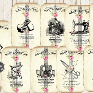 Printable Sewing Needlework French Shabby Chic Thread Spool Cotton ...